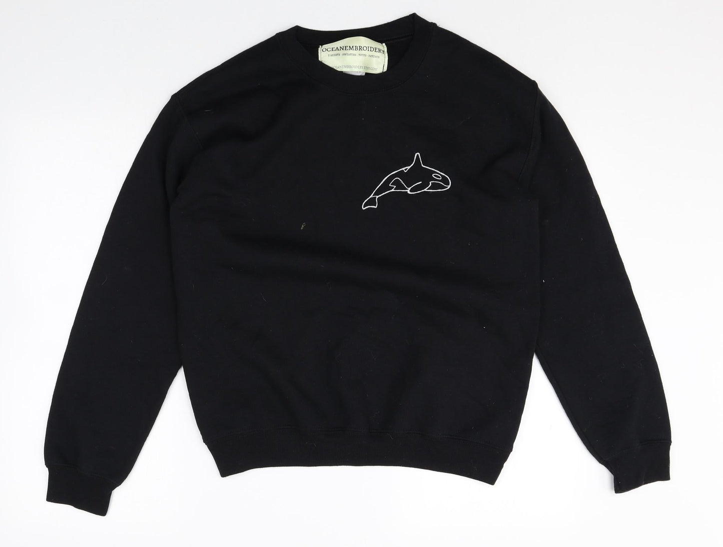 Gildan Womens Black Cotton Pullover Sweatshirt Size S Pullover