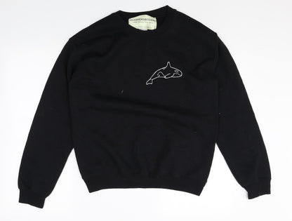 Gildan Womens Black Cotton Pullover Sweatshirt Size S Pullover