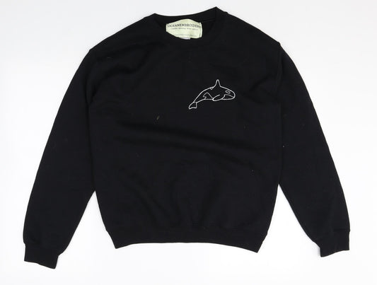 Gildan Womens Black Cotton Pullover Sweatshirt Size S Pullover