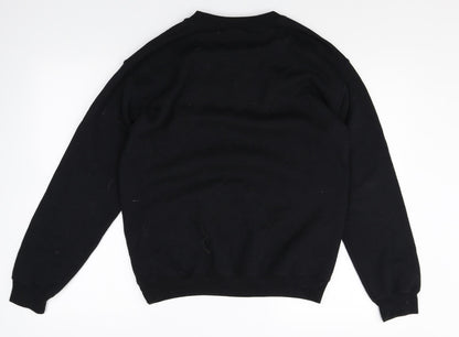 Gildan Womens Black Cotton Pullover Sweatshirt Size S Pullover