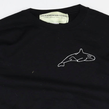 Gildan Womens Black Cotton Pullover Sweatshirt Size S Pullover