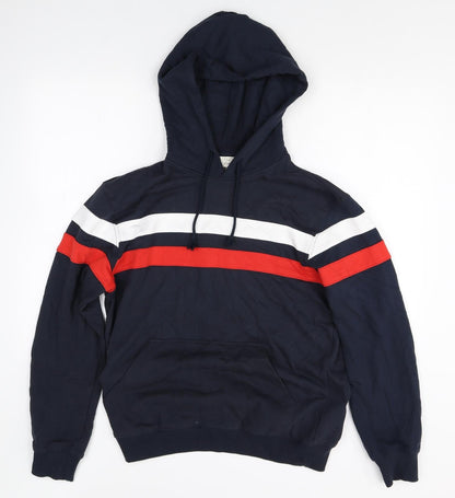 H&M Womens Multicoloured Colourblock 100% Cotton Full Zip Hoodie Size M Pullover