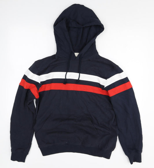 H&M Womens Multicoloured Colourblock 100% Cotton Full Zip Hoodie Size M Pullover