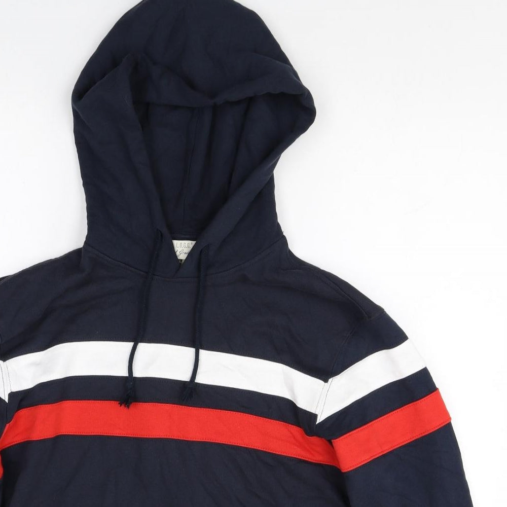 H&M Womens Multicoloured Colourblock 100% Cotton Full Zip Hoodie Size M Pullover