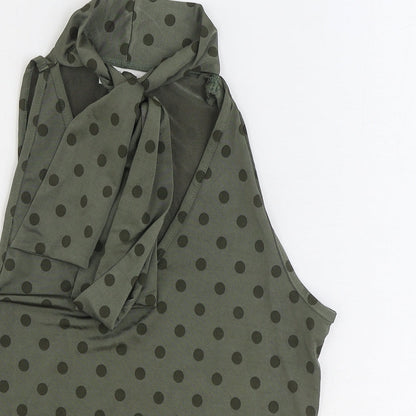 Womens UK Size 14 Classic Green Basic Tank