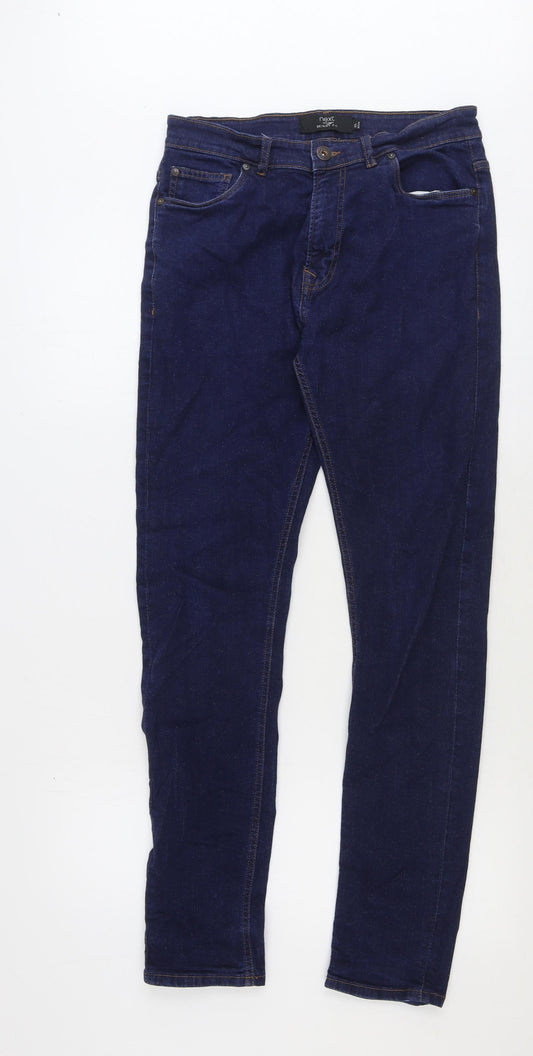 NEXT Womens Blue Cotton Skinny Jeans Size 32 in Regular Zip