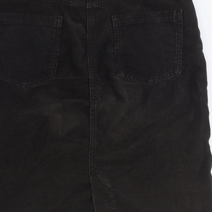 John Lewis Womens Brown Cotton Straight & Pencil Skirt Size 8 Zip