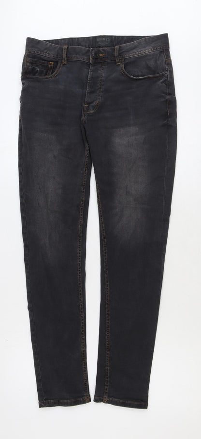 Denim & Co. Mens Black Cotton Skinny Jeans Size 32 in Regular Button