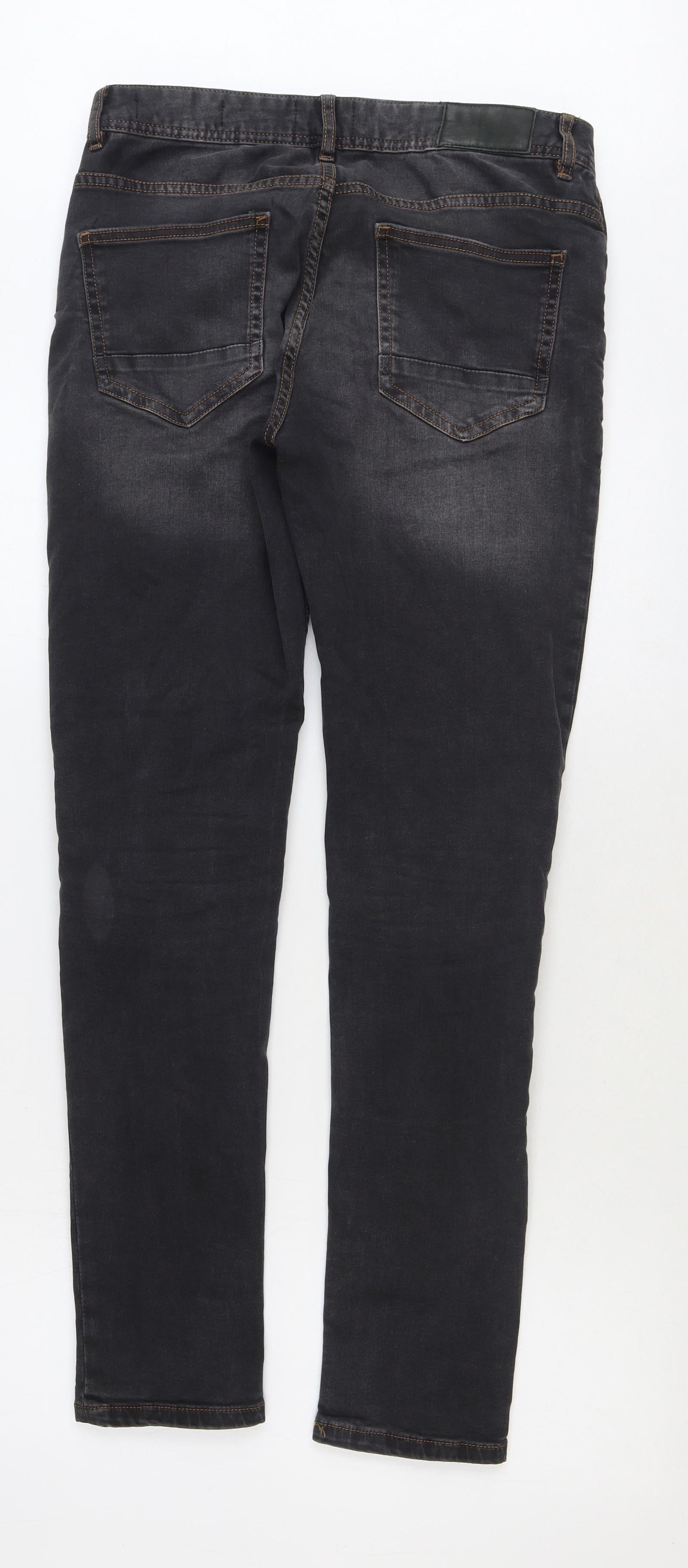 Denim & Co. Mens Black Cotton Skinny Jeans Size 32 in Regular Button