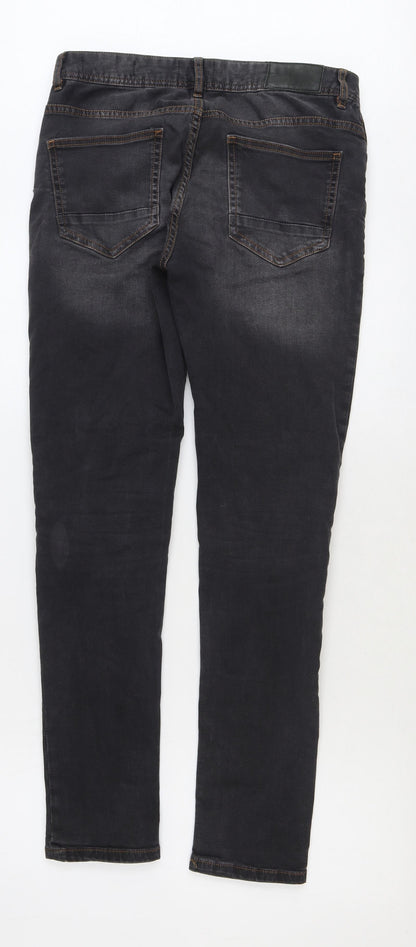 Denim & Co. Mens Black Cotton Skinny Jeans Size 32 in Regular Button