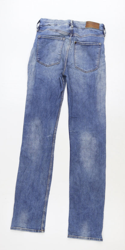H&M Mens Blue Cotton Skinny Jeans Size 26 in Regular Zip