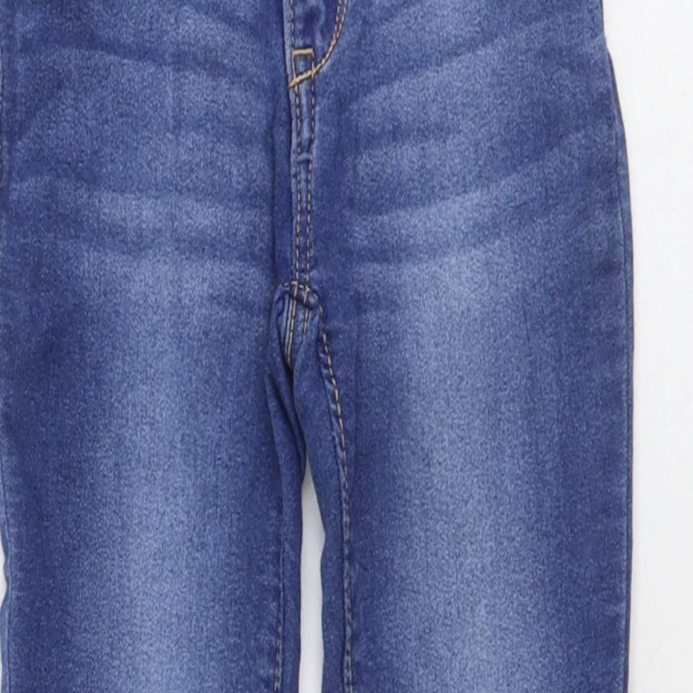 Gap Girls Blue Cotton Skinny Jeans Size 7 Years Regular Zip