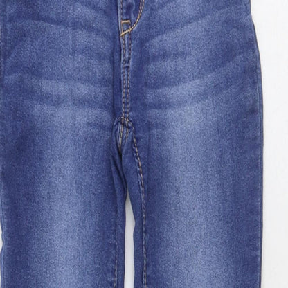 Gap Girls Blue Cotton Skinny Jeans Size 7 Years Regular Zip