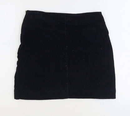 M&Co Womens Black Cotton Straight & Pencil Skirt Size 12 Zip