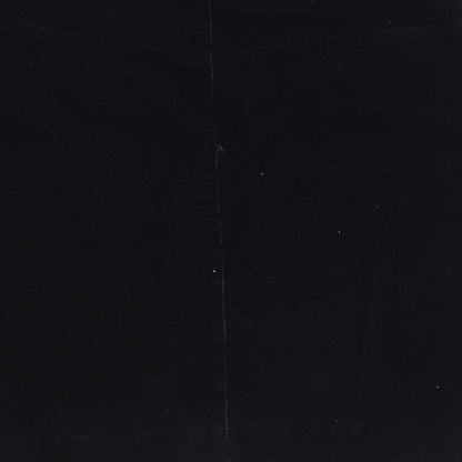 M&Co Womens Black Cotton Straight & Pencil Skirt Size 12 Zip