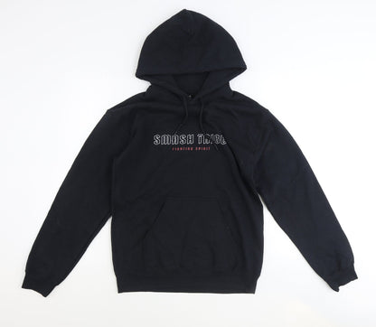 Mens UK Size M Gildan Black Pullover Hoodie