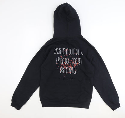 Mens UK Size M Gildan Black Pullover Hoodie