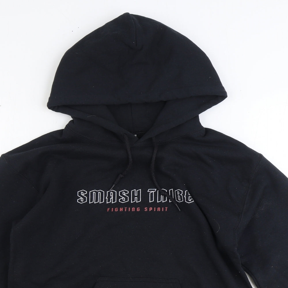 Mens UK Size M Gildan Black Pullover Hoodie