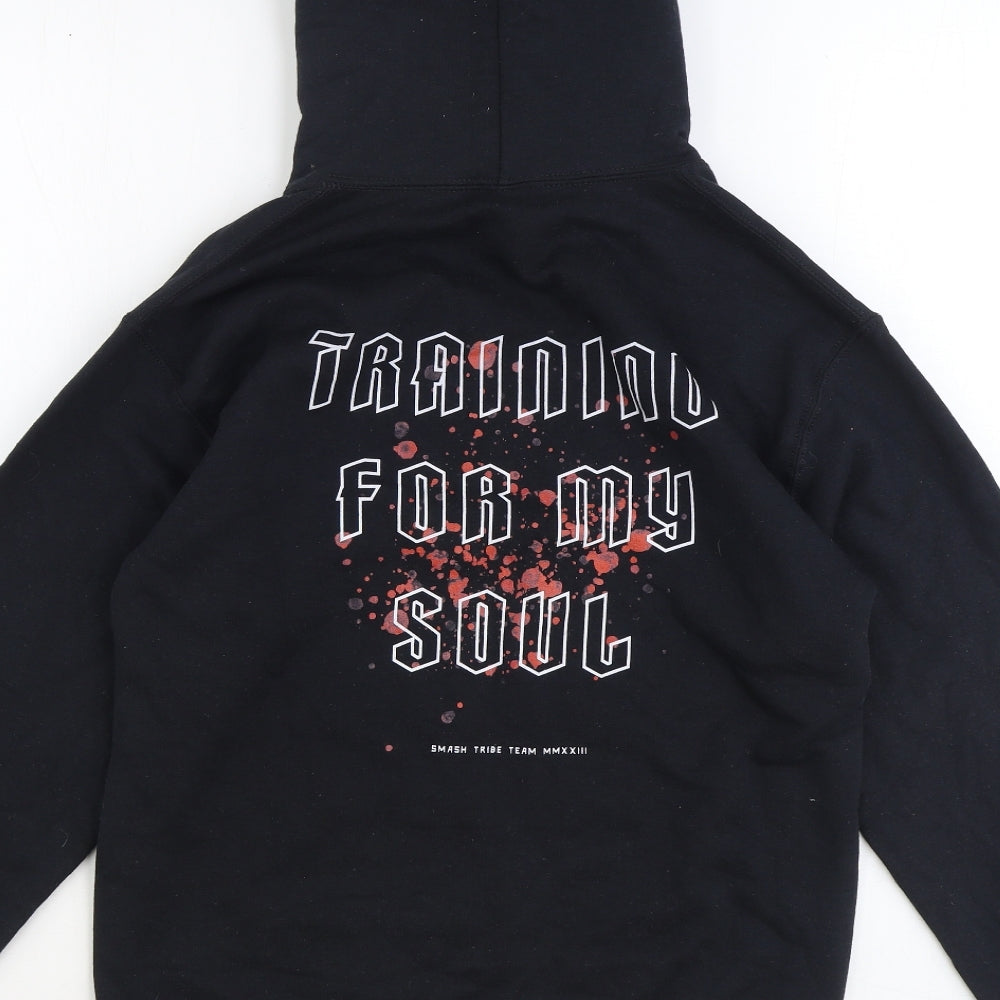 Mens UK Size M Gildan Black Pullover Hoodie