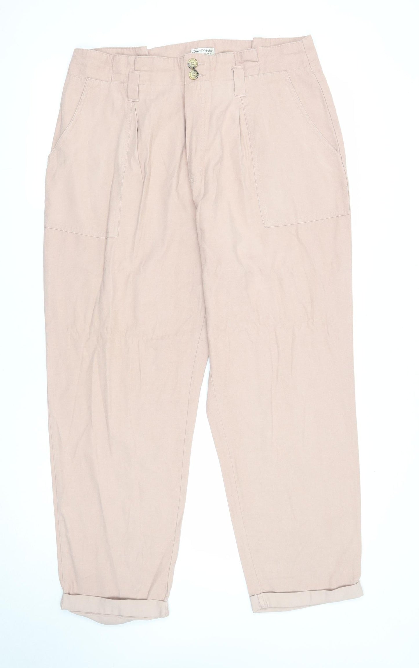 Womens UK Size 16 Miss Selfridge Regular Fit  Pink Trousers