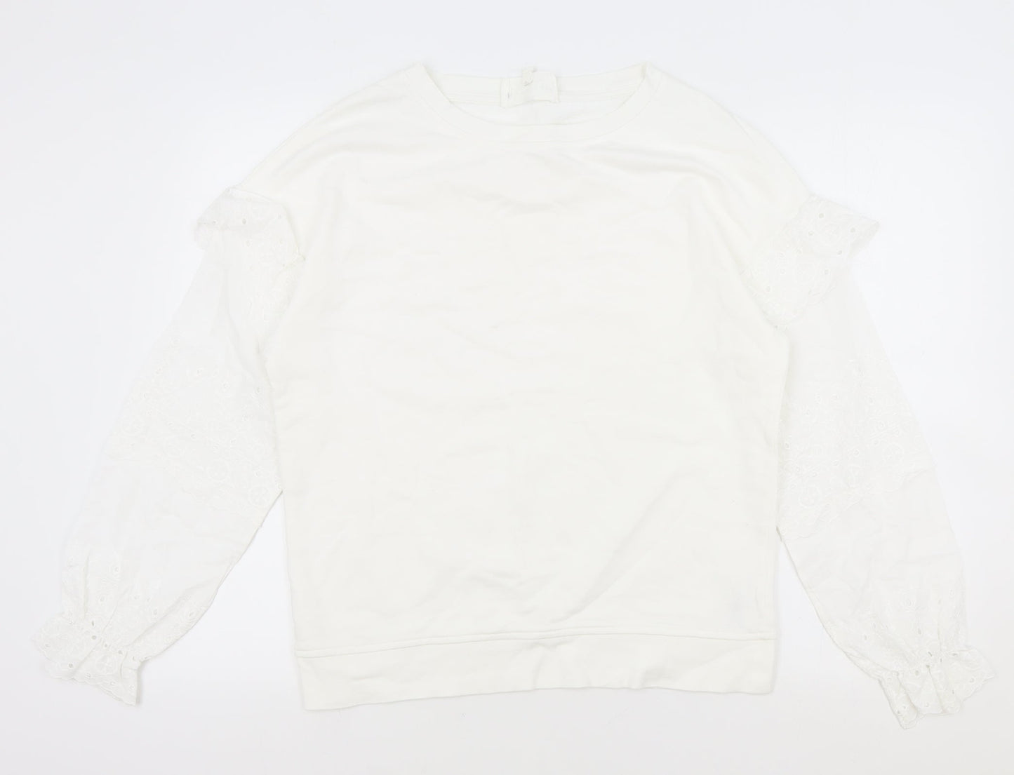 Womens UK Size S NEXT White Pullover Sweatshirt
