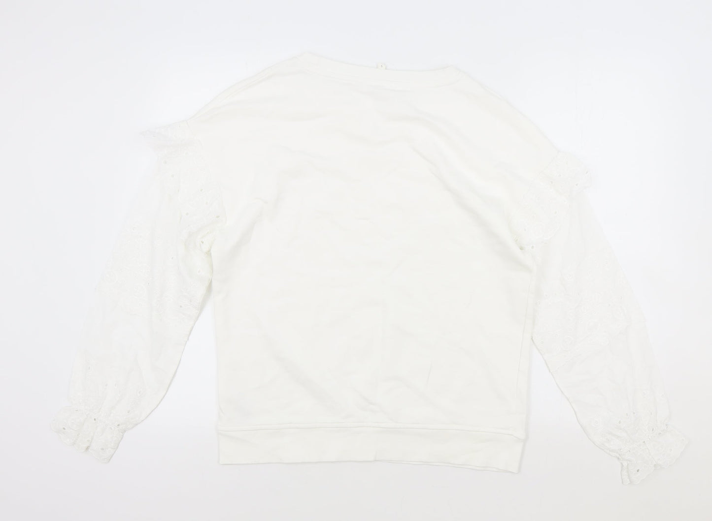 Womens UK Size S NEXT White Pullover Sweatshirt