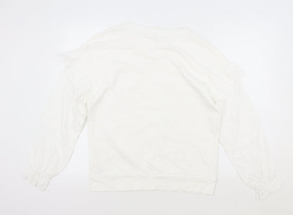 Womens UK Size S NEXT White Pullover Sweatshirt