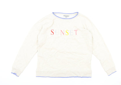 NEXT Womens Beige Cotton Pullover Sweatshirt Size M Pullover - Sunset