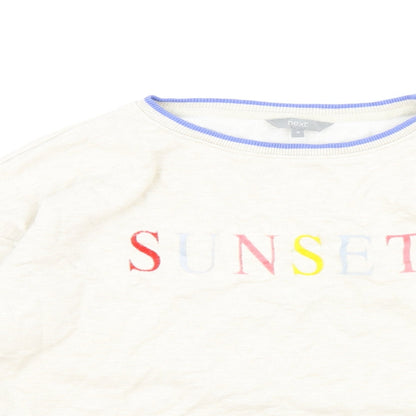 NEXT Womens Beige Cotton Pullover Sweatshirt Size M Pullover - Sunset