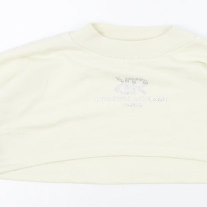 River Island Girls White Cotton Pullover Sweatshirt Size 11-12 Years Pullover - Cropped