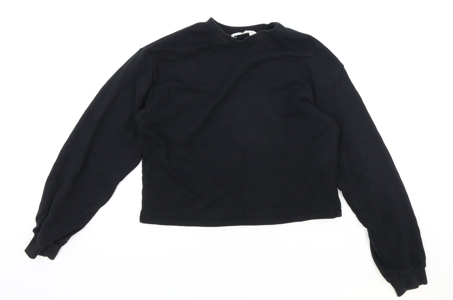 H&M Girls Black Cotton Pullover Sweatshirt Size 12-13 Years Pullover