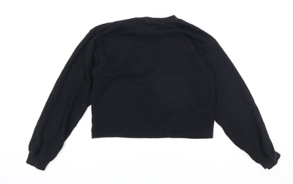 H&M Girls Black Cotton Pullover Sweatshirt Size 12-13 Years Pullover