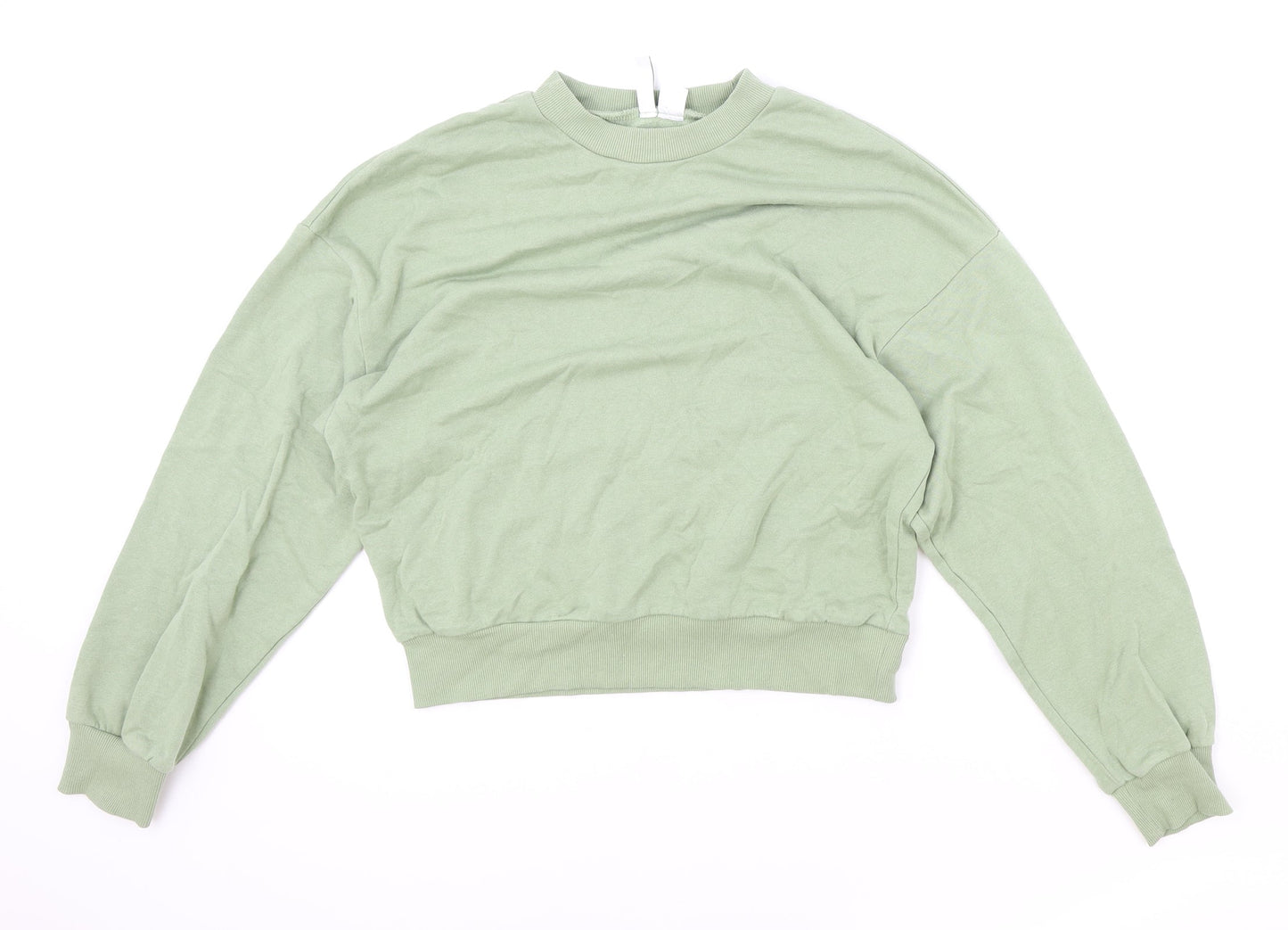 H&M Womens Green Cotton Pullover Sweatshirt Size XS Pullover
