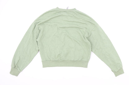 H&M Womens Green Cotton Pullover Sweatshirt Size XS Pullover