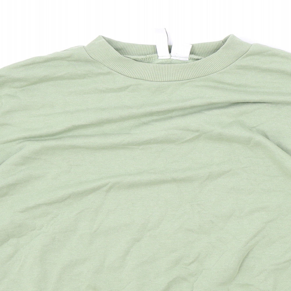 H&M Womens Green Cotton Pullover Sweatshirt Size XS Pullover
