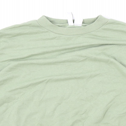 H&M Womens Green Cotton Pullover Sweatshirt Size XS Pullover