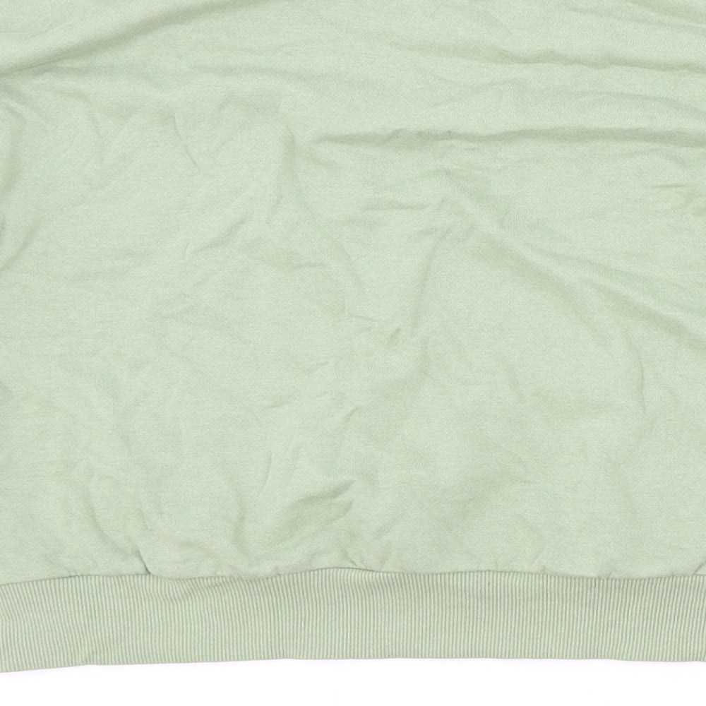 H&M Womens Green Cotton Pullover Sweatshirt Size XS Pullover