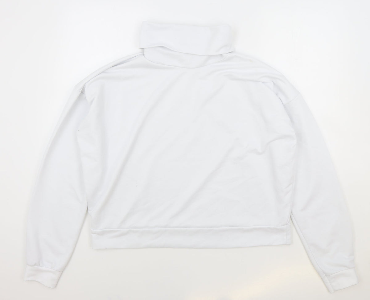 PRETTYLITTLETHING Womens White Cotton Pullover Sweatshirt Size 12 Pullover