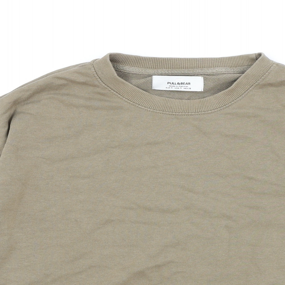Womens UK Size S Pull&Bear Brown Pullover Sweatshirt