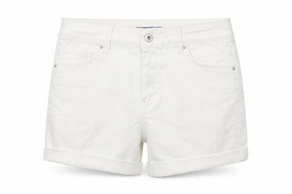 Butt Womens White Cotton Mom Shorts Size S Regular Zip