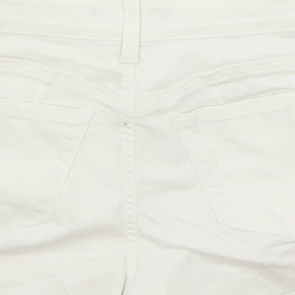 Butt Womens White Cotton Mom Shorts Size S Regular Zip