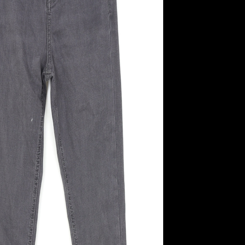Dorothy Perkins Womens Grey Cotton Skinny Jeans Size 8 Regular Zip - Shape & Lift