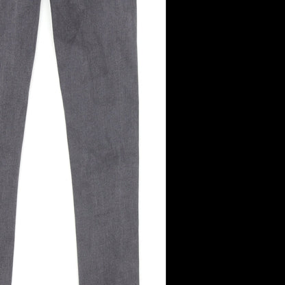 Dorothy Perkins Womens Grey Cotton Skinny Jeans Size 8 Regular Zip - Shape & Lift
