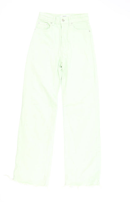 Womens UK Size 6 Stradivarius Regular Fit Straight Green Jeans