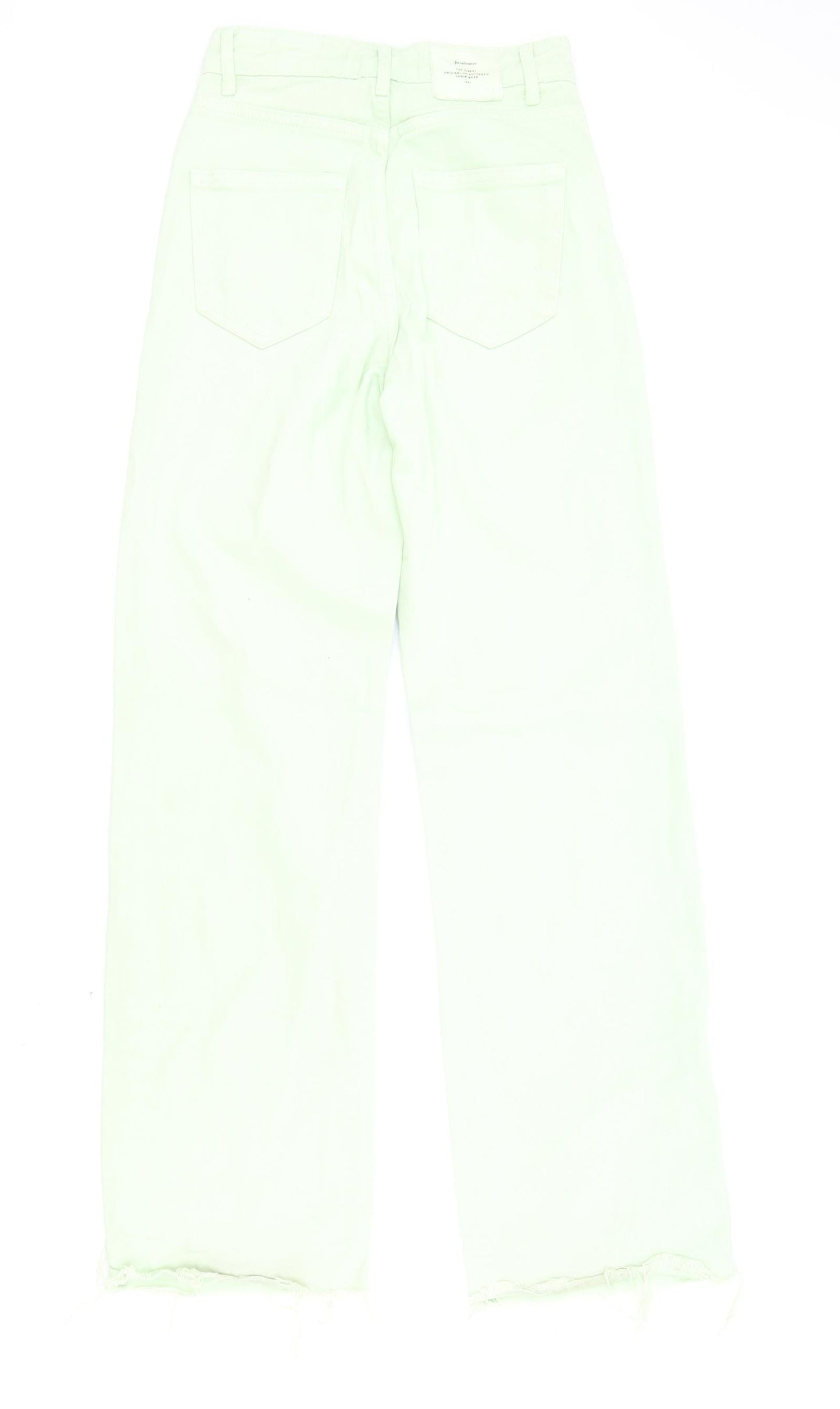 Womens UK Size 6 Stradivarius Regular Fit Straight Green Jeans