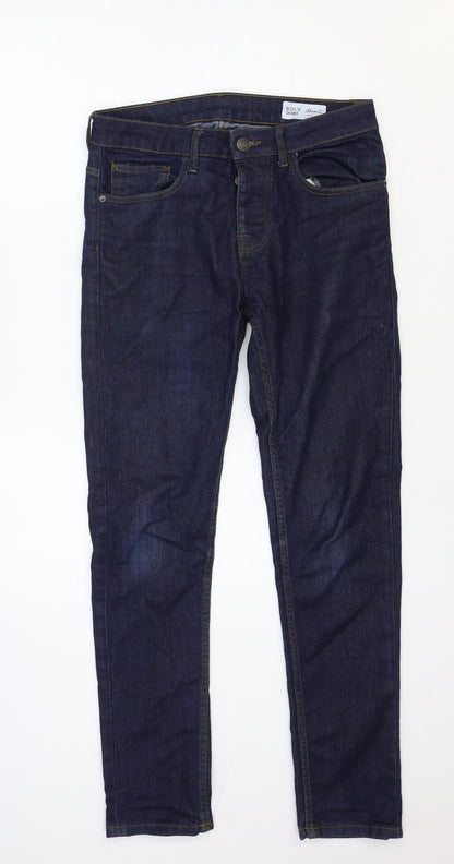 Denim & Co. Mens Blue Cotton Skinny Jeans Size 30 in Regular Zip