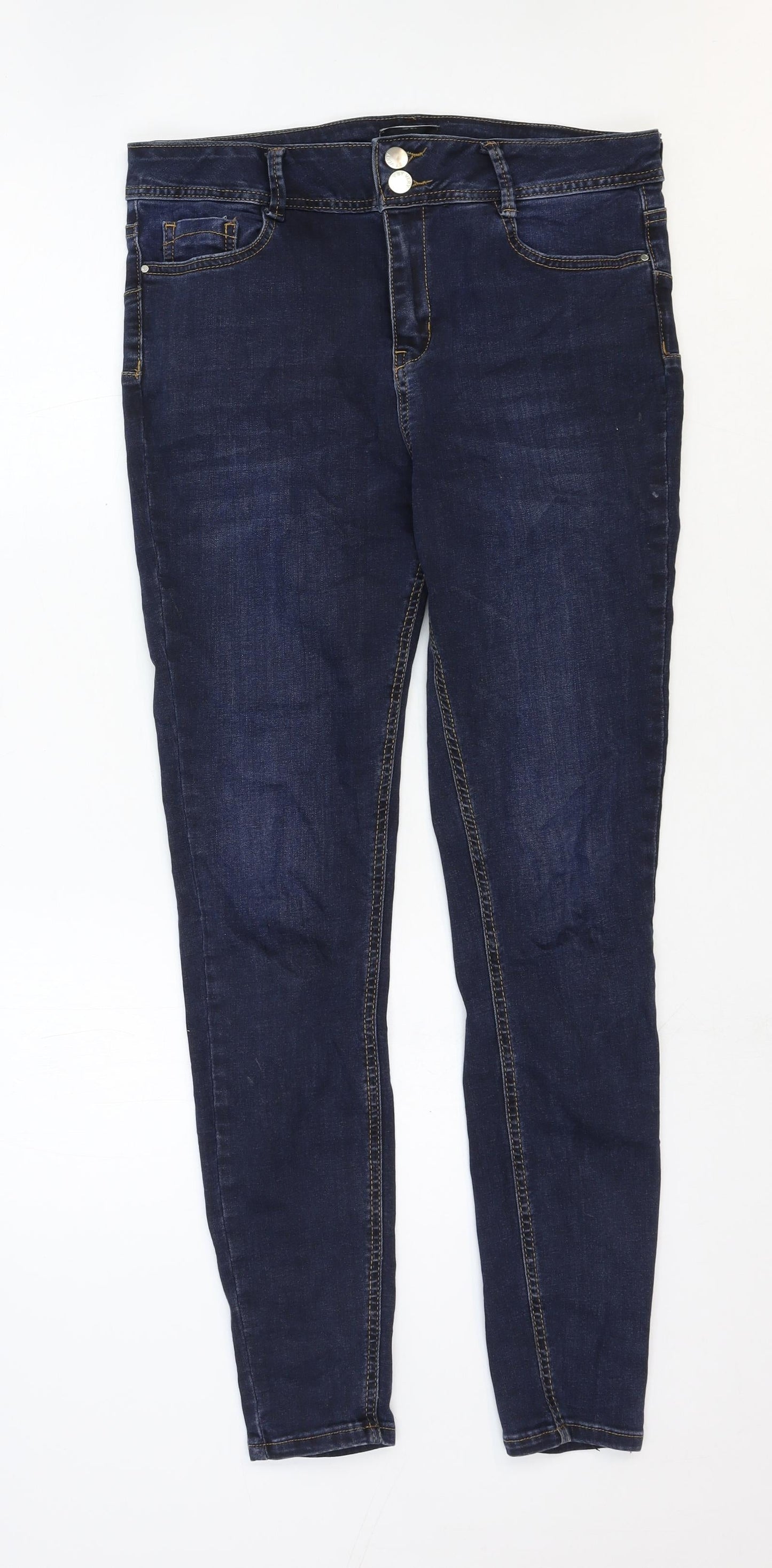 Very Womens Blue Cotton Skinny Jeans Size 36 in Regular Zip