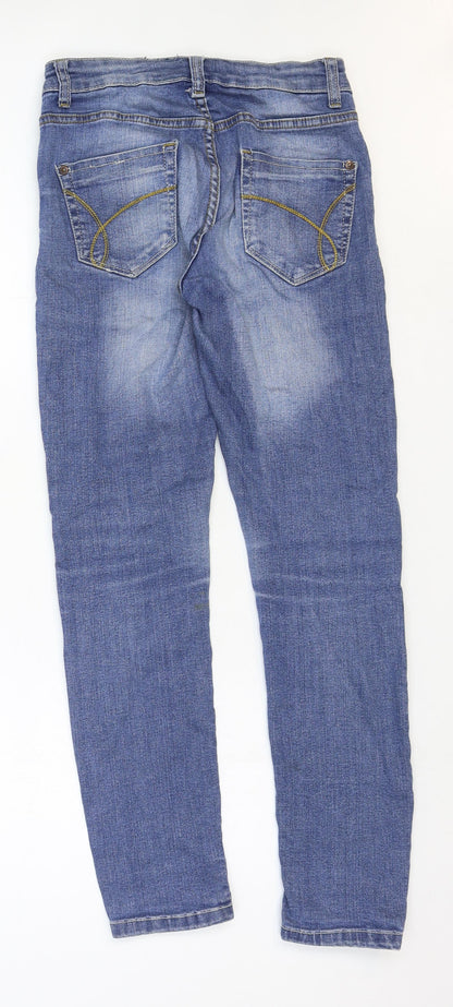Yez Yez Womens Blue Cotton Skinny Jeans Size 8 Regular Zip