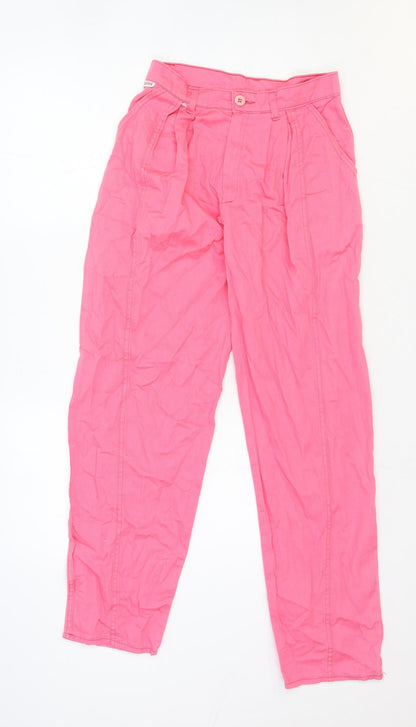 Tuckers Womens Pink Cotton Trousers Size 26 in Regular Zip