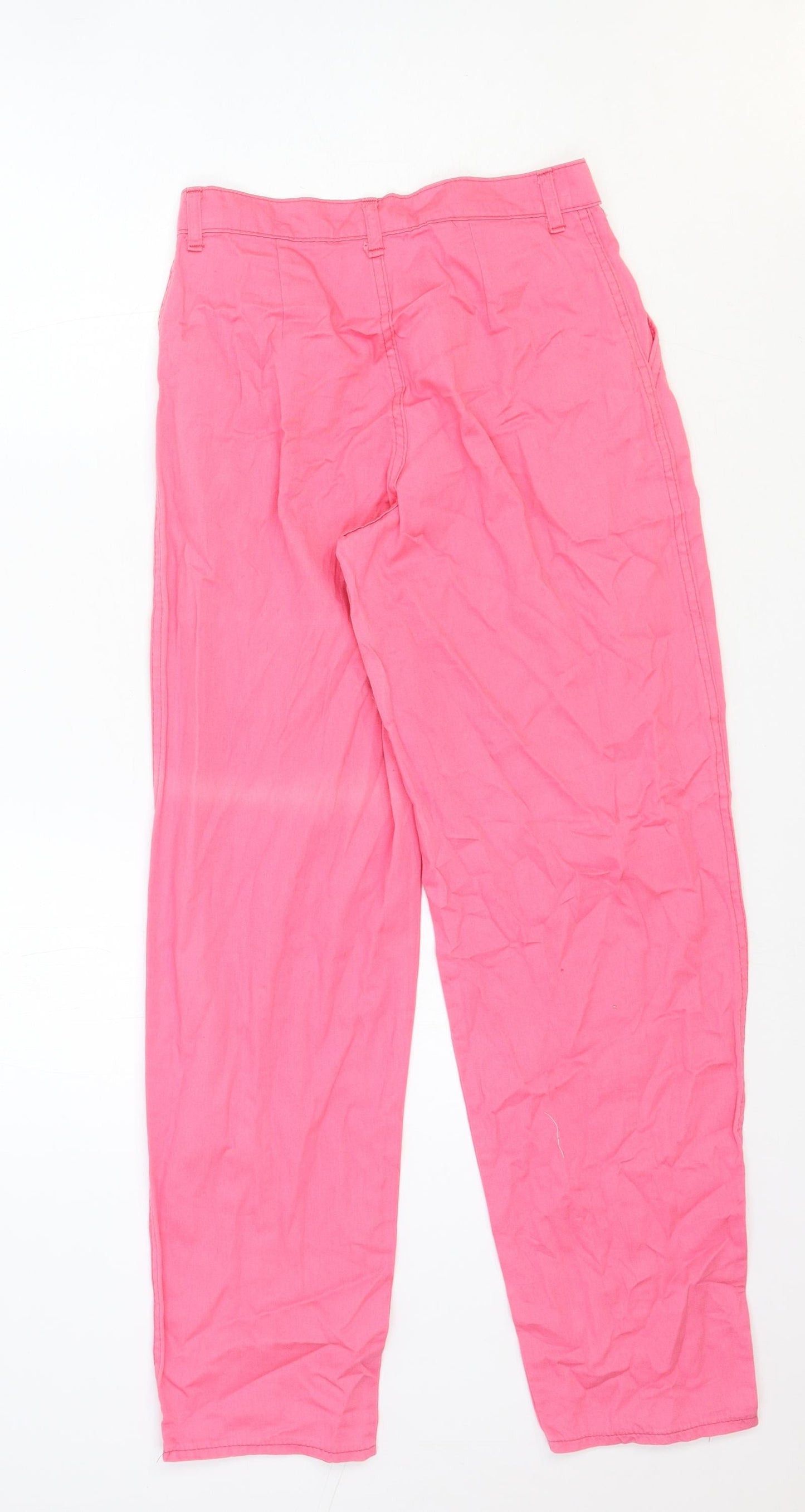Tuckers Womens Pink Cotton Trousers Size 26 in Regular Zip